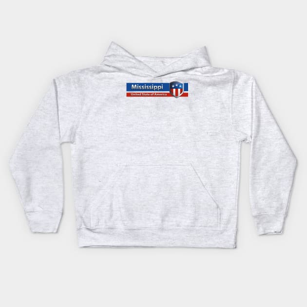 Mississippi - United State of America Kids Hoodie by Steady Eyes